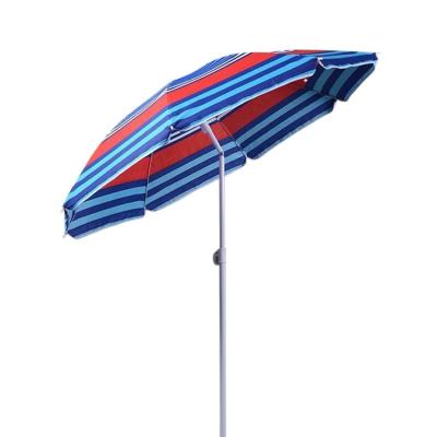 China Custom Custom Metal Beach Umbrella Traditional Tilt Poly Fabric for sale