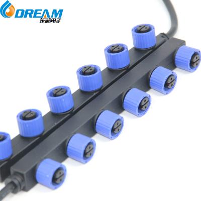 China F Type 1 Male to 2 3 4 Female Head Splitter 2pin 1.0 Square Male Female Connector for Automotive for sale