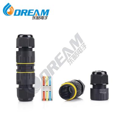 China 3 Pin Electrical Cable Wire Connector Ip68 Waterproof For Outdoor Junction Box for sale