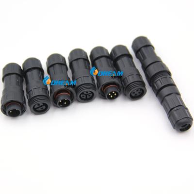 China IP68 Waterproof Connector Screw Male Female Circular 2 3 4 Pin M16 Cable LED Connector for sale