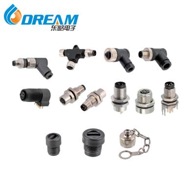 China M Series M12 Industrial Circular Connector Waterproof M12 Male/Female Connectors for sale