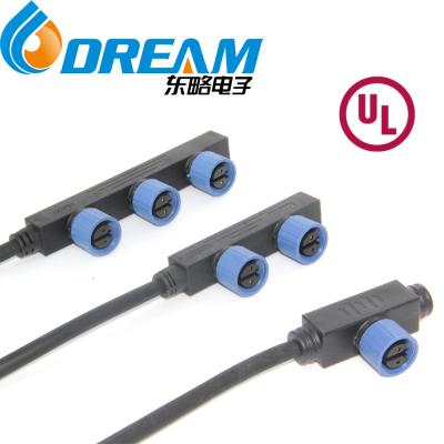 China M15 F Type Cable Conneector Set Parallel IP68 Waterproof Male Female 2/3Core Lighting Accessories for sale