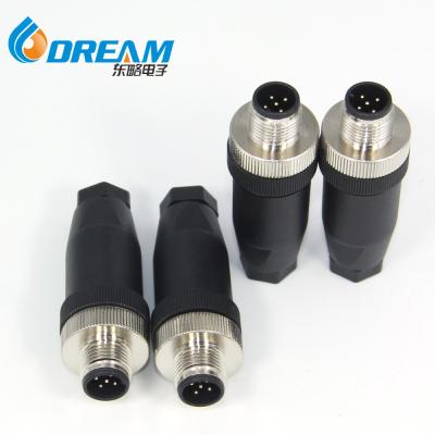 China M12 8 Pin Male Assembly Cable Plug, 180° Straight Male Assemble Type Plug Unshiled IP67 Industrial Sensor Plug Adapter for sale