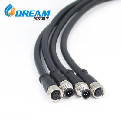 China M8 B Code 5 Pin Male Straight To Female Angled Connector Molded With 2M Cable Un-Shielded M8 Waterproof Connector for sale