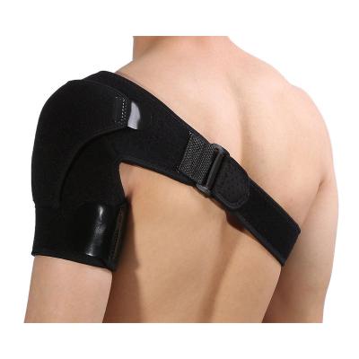 China Adjustable Elasticity Breathable Shoulder Brace Support With Breathable Shoulder Support Adjustable Strap Unisex Black Medical Neoprene Shoulder Guard for sale