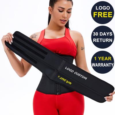 China 9 Steel Bones 2 Straps Slimming Elastic Waistband Logo Weight Loss Shapewear Belly Wrap Women's Lumbar Support Custom Sweat Belt For Women for sale