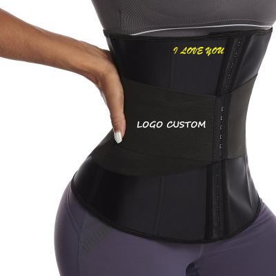 China New Custom 9 Bone Slim Belt Steel Steel Design For Women Waist Trainer Shaper 1 Strap Removable Wrap Latex Waist Trainer Trimmer Belt for sale