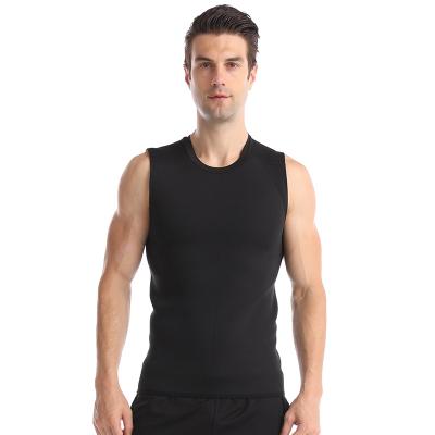 China Adult Fast Sweat Coating Black Vest Sauna Tops Men Tank Compression Weight Loss Belly Shaper Workout Slimming Waist Trainer Vest for sale