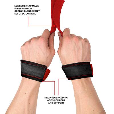 China Custom Logo Power Gym Weightlifting Wristband Palm Guard Anti-Slip Grip Belt Fitness Hand Wraps For Strength And Fitness for sale