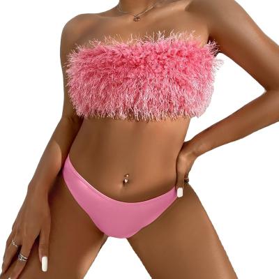 China Custom Women's QUICK DRY QUICK DRY Two Pieces Lace Up Summer Soft Fluffy Beach Underwear Bikini Swimwear for sale