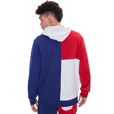 China Hoodie Logo Color And French Terry Hoodies Men's Anti-Shrink Patchwork Sweater Sweatshirt Hot Sale Custom Block Anti-Shrink for sale