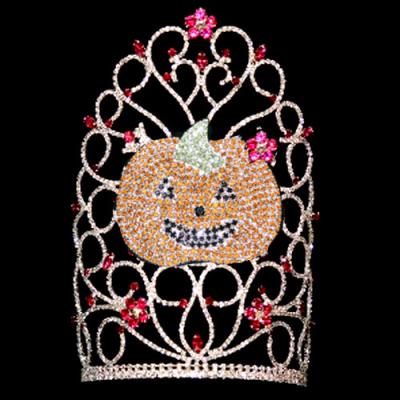 China Halloween rhinestone crowns crystal tiaras yellow and black stones for sale