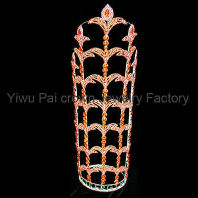 China 30 inch tall pageant crowns and tiaras large rhinestone crowns and tiaras custom your logo pageant crowns supplier for sale