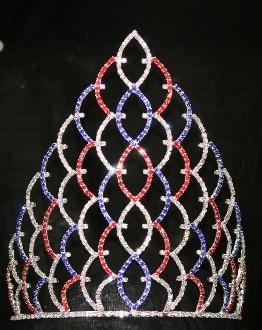 China Patriotic pageant crowns crystal tiaras USA pageants and crowns wholesale crowns manufactuer custom crowns and tiaras for sale