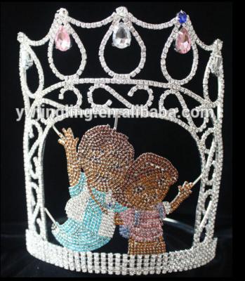 China Back to school theme pageant crowns and tiaras custom your logo name in the band crown supplier pai crown jewelry for sale