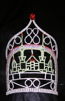 China red and green castle pageant crowns christmas pageant crowns and tiaras wholesale pageant supplier pai crown jewelry for sale