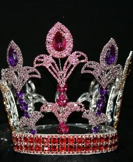 China Classic round pageant crowns and tiaras fully round crowns pageant supplier china yiwu jewelry pai crown jewelry factory for sale