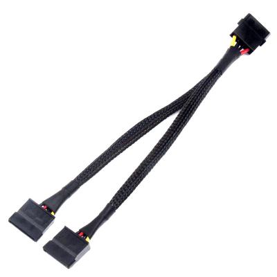 China 4pin to dual 15pin splitter 4pin to dual power supply cable 15pin Splitter Cable SATA HDD Hard Drive Power Supply for sale