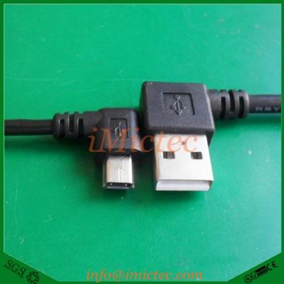 China Data Tansmission Left Angle USB A Male to Right Angle MINI-B Male for sale