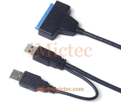 China USB3.0 COMPUTER easy drive cable, USB3.0+USB2.0 to sata 22pin computer hard disk data cable for sale