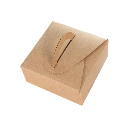 China Handmade Eco Friendly Packaging Food Delivery Christmas Cake Wrapping Paper Folding Box With Window for sale