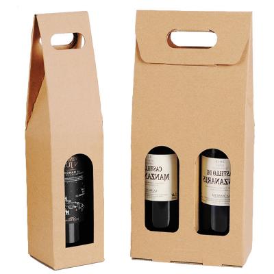 China OEM Handmade Customizable Wholesale Portable Kraft Packaging Gift Wine Box for sale