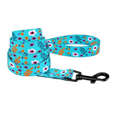 China Lights Custom logo Polyester Dye-sublimation pet leash Private Logo Durable Classic Reflective Customizable material Dog leash for sale