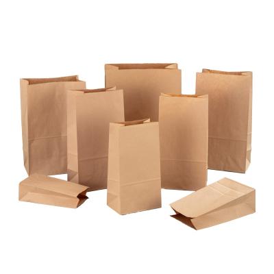 China Biodegradable Manufacturer Square Bottom Brown Design Fruit and Vegetable Grocery Wrapping Paper Heavy Duty Paper Bags for Groceries Supermarket for sale