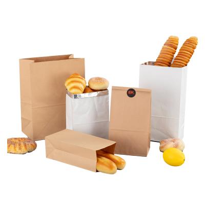 China Biodegradable Custom Greaseproof Made To Take Away Big Bread Fast Food Wine And Rice Wrapping Paper Brown Large Ziplock Bag Wholesale for sale