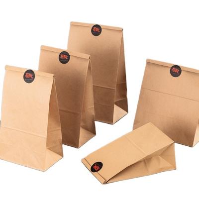 China Eco Friendly Biodegradable Greaseproof Restaurant Made To Take Away Bread Fast Food Wine Wrapper Brown Paper Ziplock Bag Big Large for sale