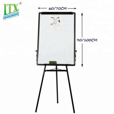 China Customized High Quality Office and School White Panel Tripod Height Adjustable Flipchart Board for sale