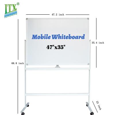 China 360 Degree Movable Double Sides Magnetic Whiteboard With Stand To Meet Classroom 47x35 Inch for sale