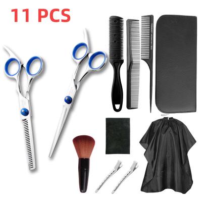 China Hair Scissors 11PCS Hair Cutting Scissors Set Scissors Home Use Hair Clipper Razor Thinning Kit Hairdressing Cutting Scissors Barber Hair Cutting Set for sale