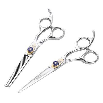 China Hair Cutting Scissors Professional Hair Scissors Set Customize Available Barber Shear Black Color Hair Cutting Scissors 4cr13 for sale