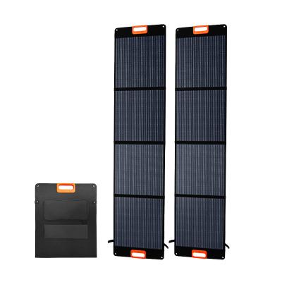 China 60W 100W 200W Folding Outdoor Rechargeable Portable Monocrystalline Silicon Solar Panel 182mmx182mm for sale