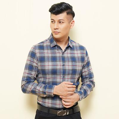 China Wholesale Custom Made Man Business Cotton Simple Casual Plaid Designer Pocket Enerup Patch T-shirts MCS0610-025 for sale