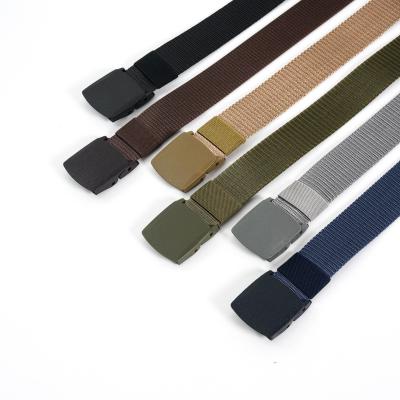 China Custom Made High Quality Nylon Automatic Male Tactical Belt Buckle Strap Army Belt Canvas Military Cloth Belts JT for sale