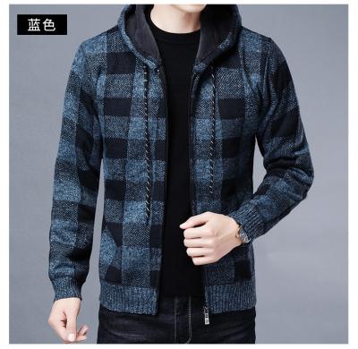 China Winter Casual Coat MC120 Men's Loose Plush Thickened Zipper Hooded Sweater Men's Cardigan Hooded Sweater for sale