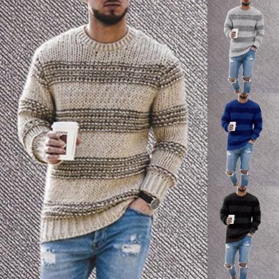 China Designer 2022 Fashionable Striped Knitted OEM Solid Color Mens Sweater Pullover Sweaters For Men MC141 for sale