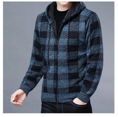 China Winter Casual Coat MC120 Men's Loose Plush Thickened Zipper Hooded Sweater Men's Cardigan Hooded Sweater for sale