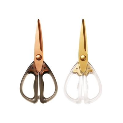 China Multi Style Hot Heavy Duty Transparent Nordic Gold Scissors INS Purpose Acrylic Scissors For Office Crafts Universal Fabric Shears 8 Inch for sale