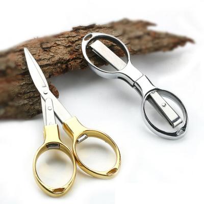 China New Factory Portable Mini Travel Portable Folding Scissors Stainless Steel Folding Folding Scissors for Twine Craft Paper Shred for sale