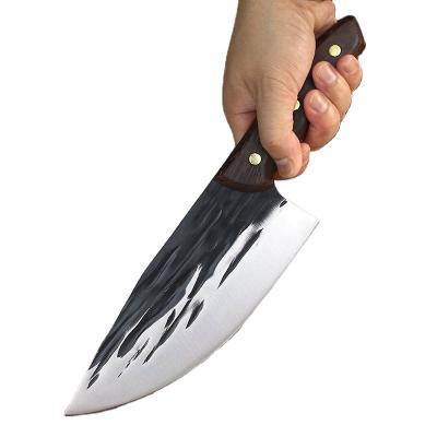 China Viable Hot High Carbon Steel Hand Forged Butcher Knife 7 Inch Amazon Meat Cleaver With Wenge Wood Handle For Kitchen Chef Hammer Knife for sale