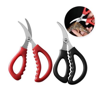 China Low Price Crab Sustainable Kitchen Sharp Seafood Scissors 7 Inch Fish Crab Shrimp Lobster Scissors For Seafood Peeling Tools for sale