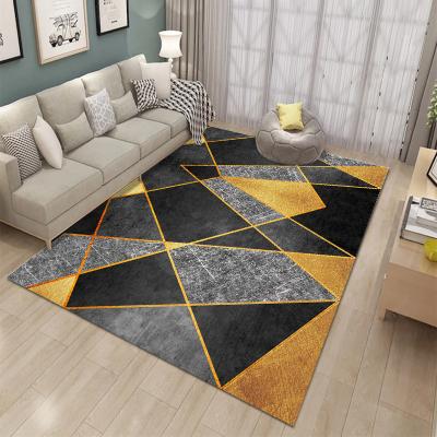 China Modern Lattice Washable High Quality Single Marble Texture Rugs Carpet Tile Living Room Rug Covers for sale