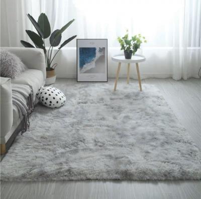 China Modern Nordic Washable Bedroom Rug Variegated Tie Dye Gradient Carpet For Living Room Long Haired Washable Carpet for sale