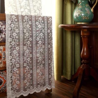 China Factory Supply Pure White Print Jacquard Wedding Floral Voile Curtain Sheer Living Room Fabric for sale