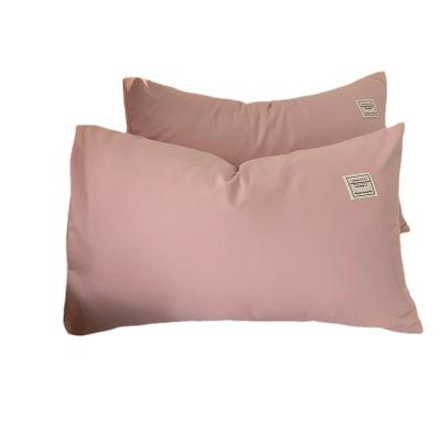 China Japanese Cotton Solid Color Pillowcase Anti-static Single Washed Double Brushed Pillowcase For Student Dorm Room for sale