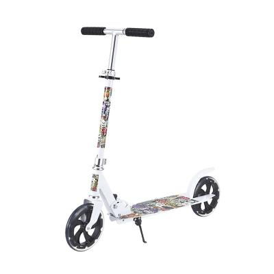 China Kid Pu Foldable 2 Big Wheels Kids Cartoon City Aluminum Adult Kick Scooter for sale