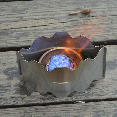 China OEM Stainless Steel Mini Folding Ultra Light Portable Alcohol Stove For Increasing Outdoor Backpacking for sale